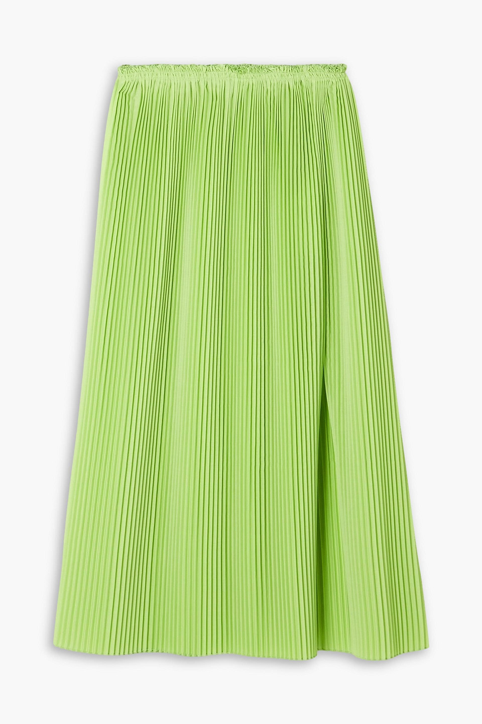 Rosie Assoulin Varina Pleated Poplin Midi Skirt In Light Green