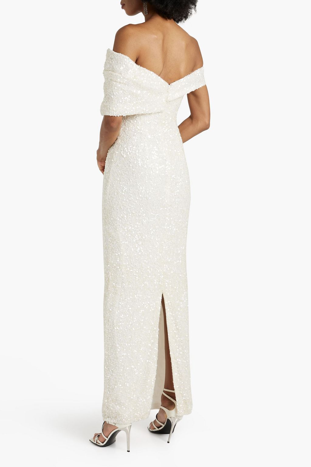 RACHEL GILBERT Mirella off-the-shoulder sequined tulle gown