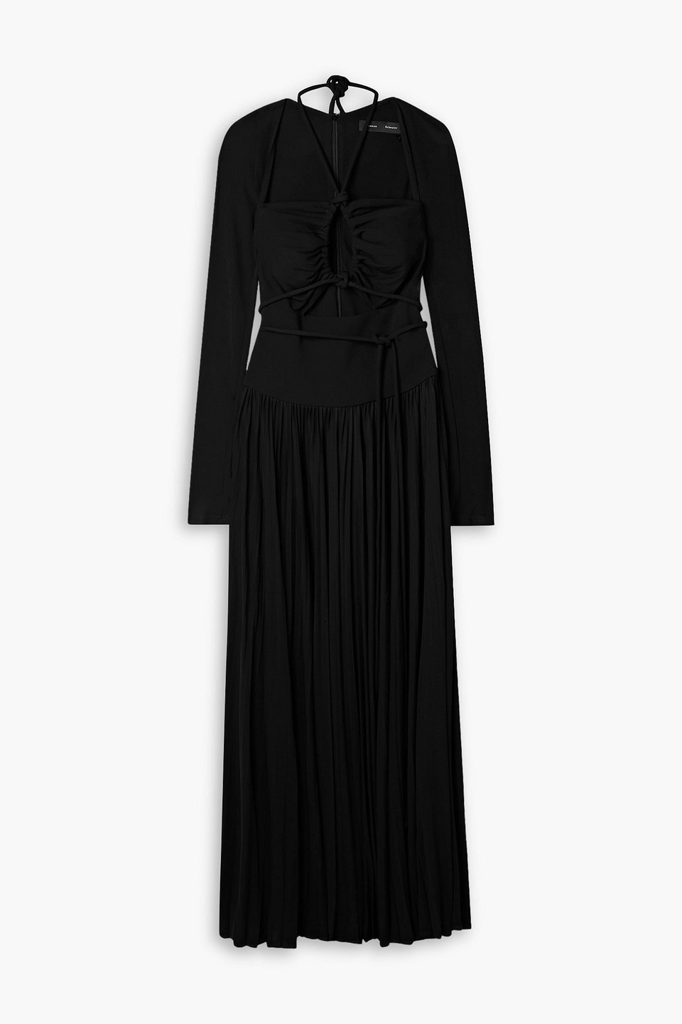 Proenza Schouler Neckholder-maxikleid Aus Plissiertem Jersey Mit Cut-outs In Black