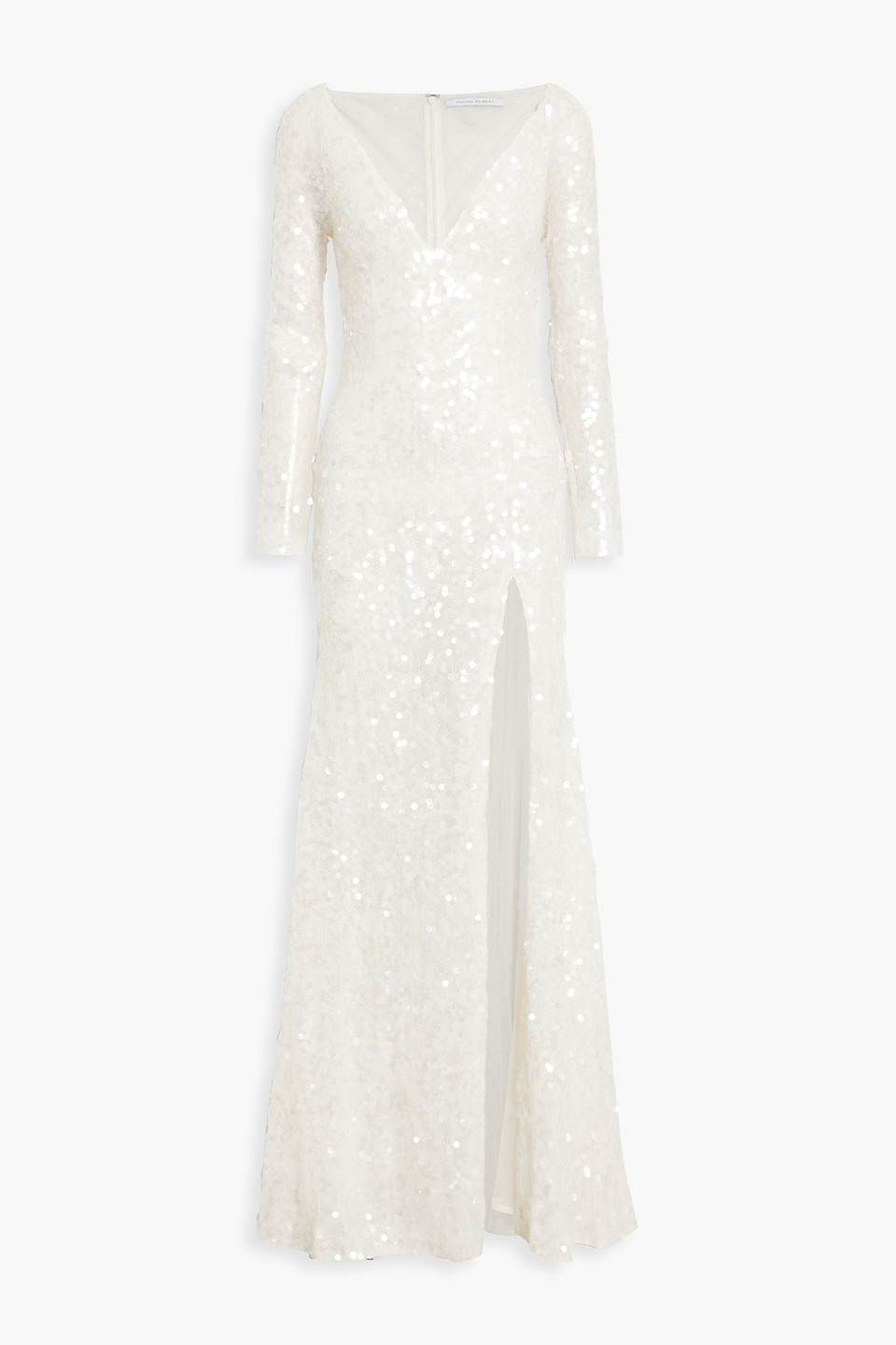 Rachel Gilbert Fleur Sequined Tulle Gown In Ivory