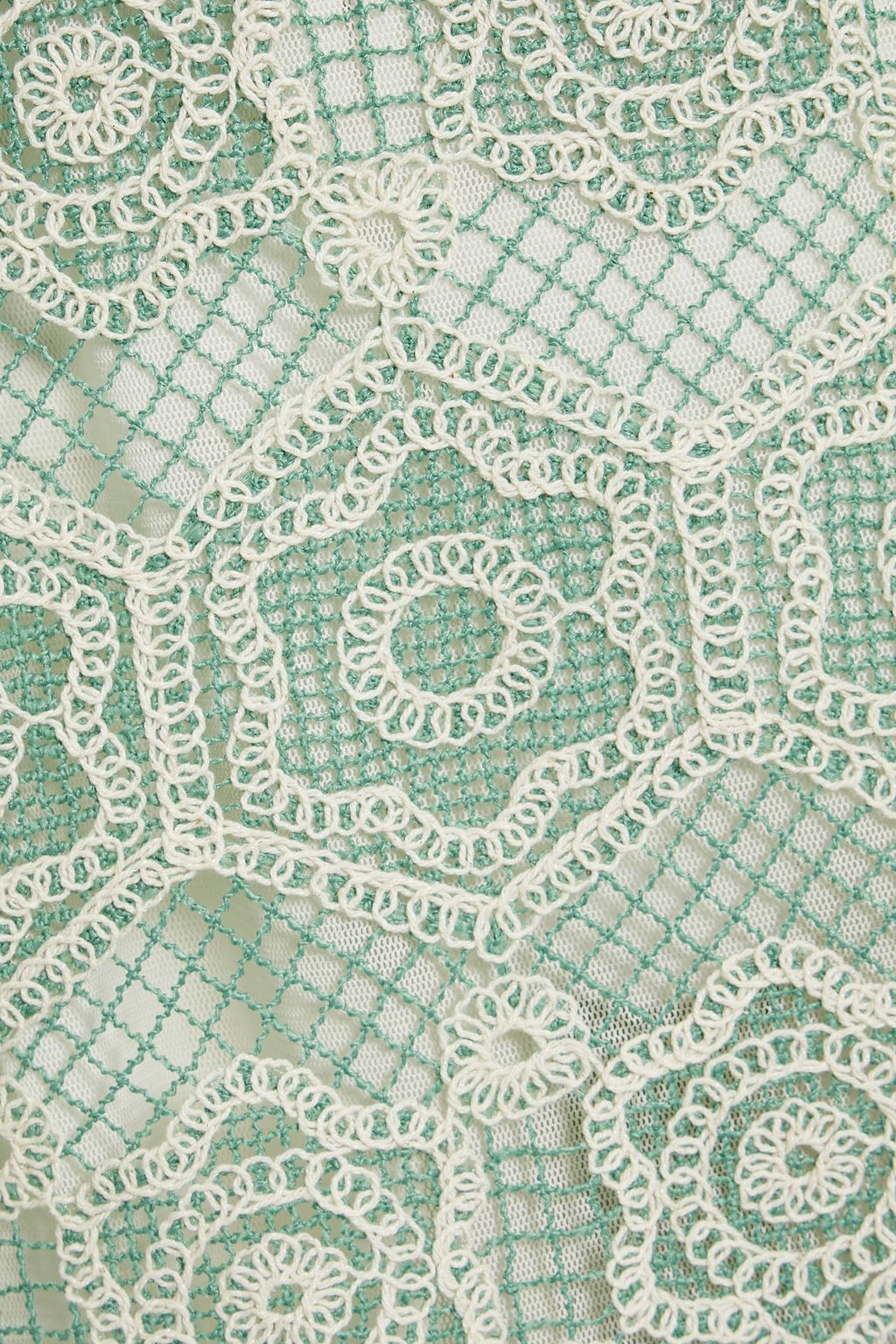 ANNA SUI 코튼 혼방 크로셰 레이스 미니 드레스