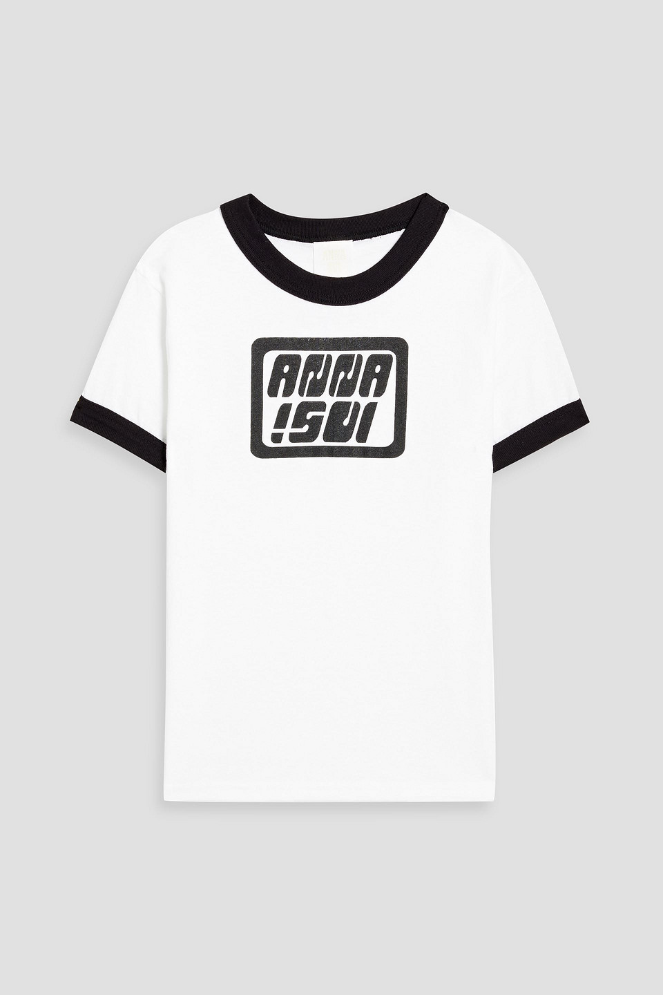 Anna Sui Printed Cotton-blend Jersey T-shirt In White