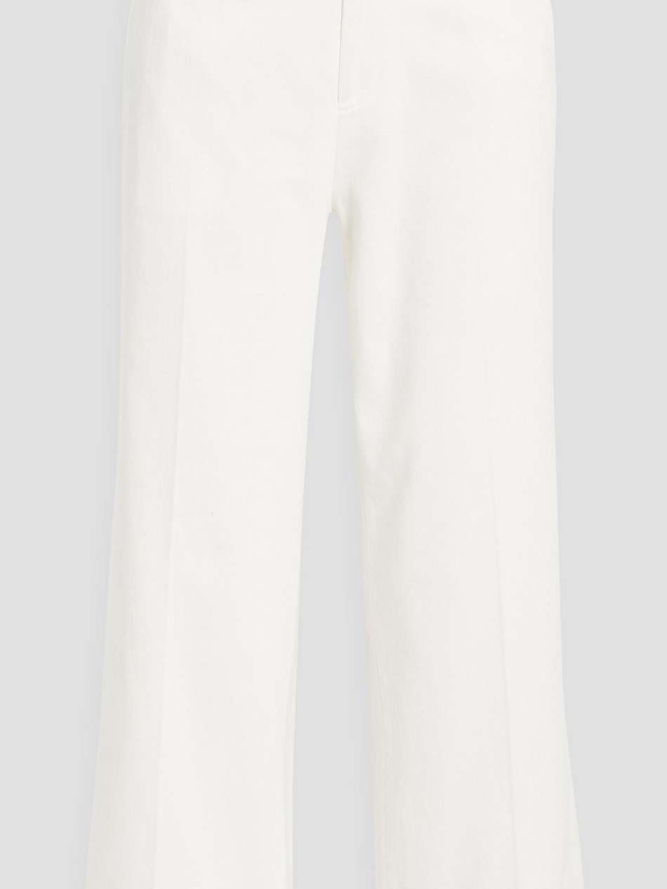 cropped cotton-blend twill wide-leg pants