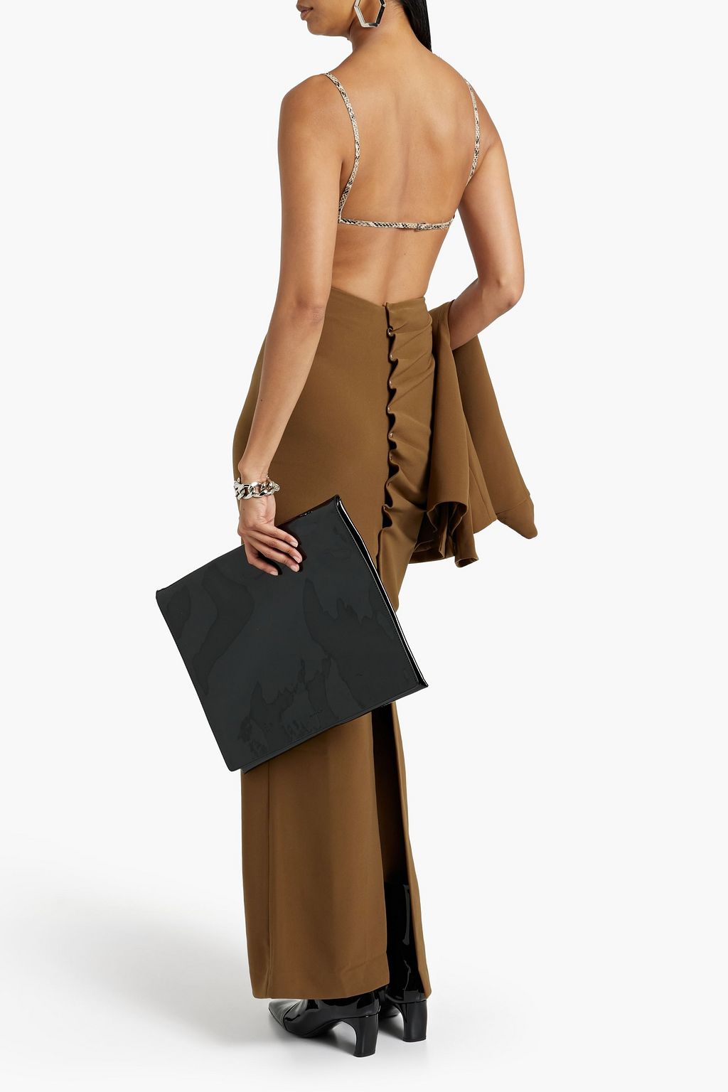 PARIS GEORGIA Magda studded stretch-crepe maxi skirt