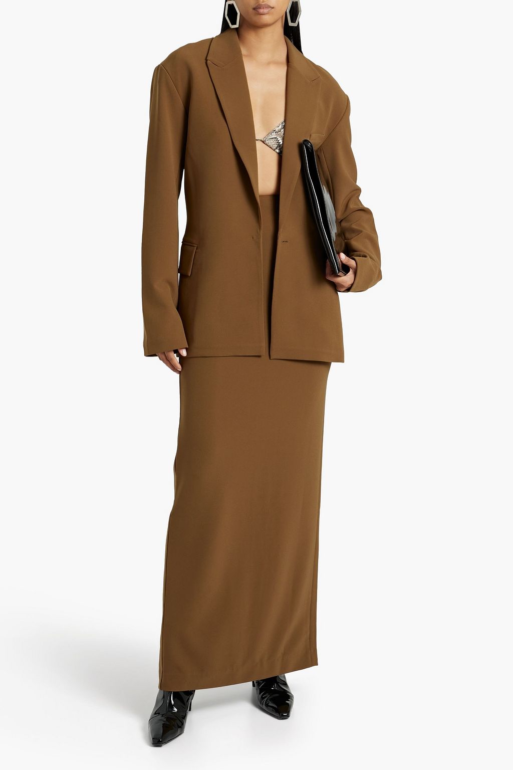 PARIS GEORGIA Magda studded stretch-crepe maxi skirt