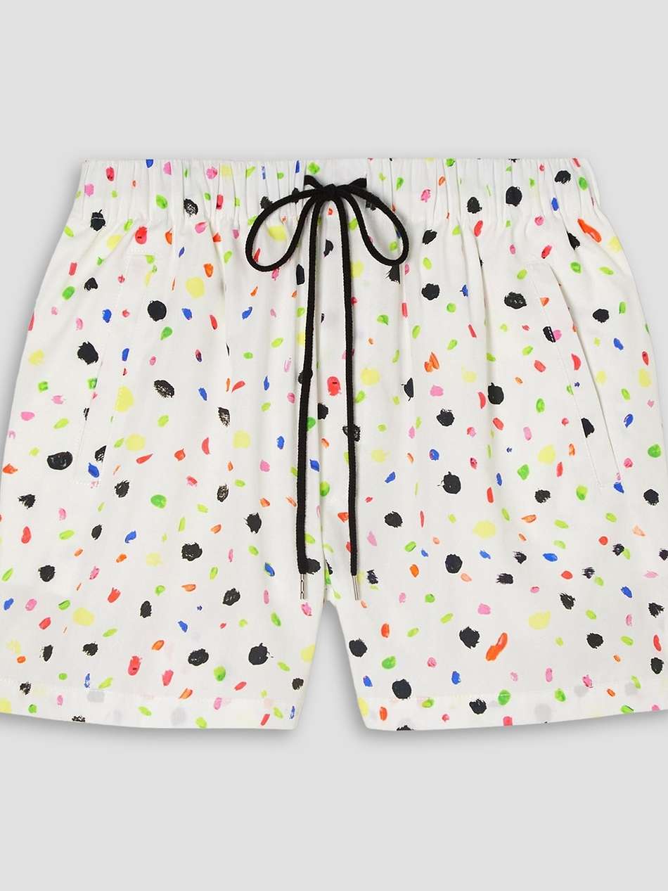 printed cotton-poplin shorts