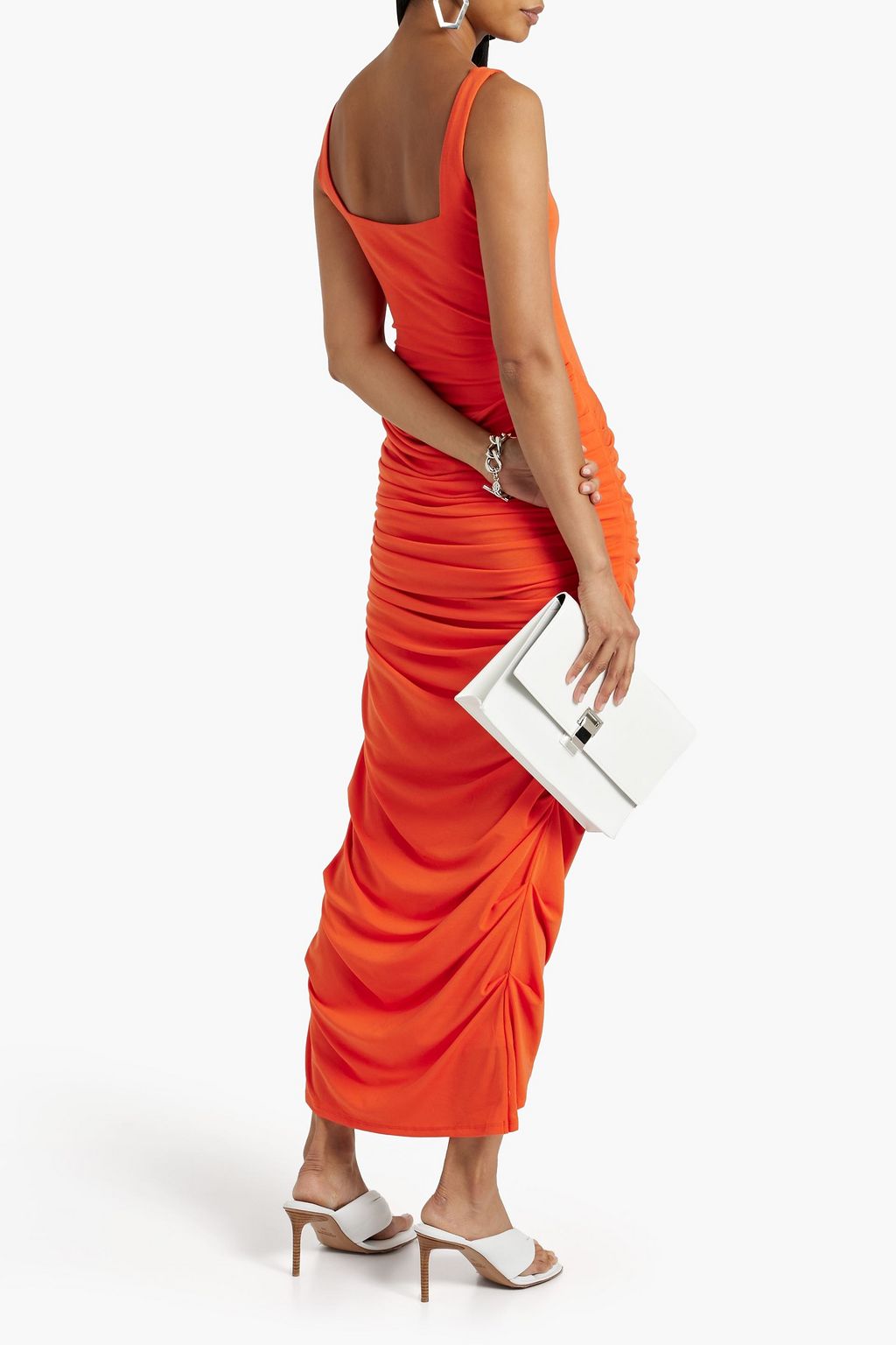 PARIS GEORGIA Mariah ruched cutout stretch-TENCEL™ jersey maxi dress