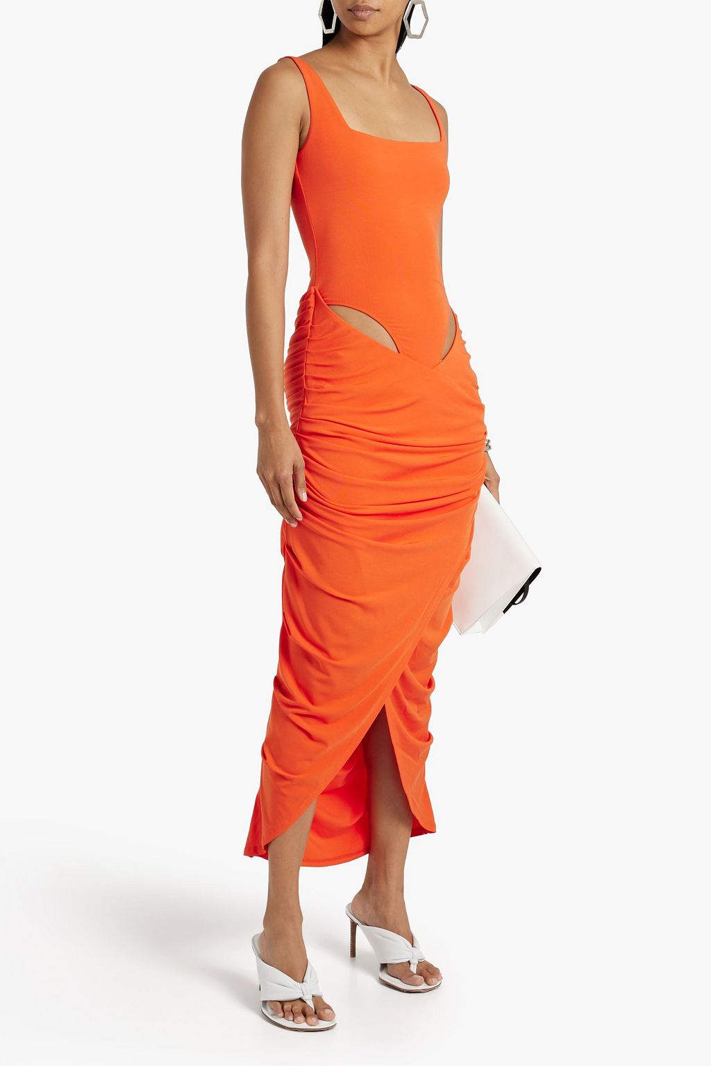 PARIS GEORGIA Mariah ruched cutout stretch-TENCEL™ jersey maxi dress