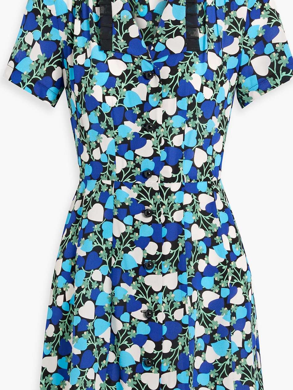 floral-print silk-crepe mini dress