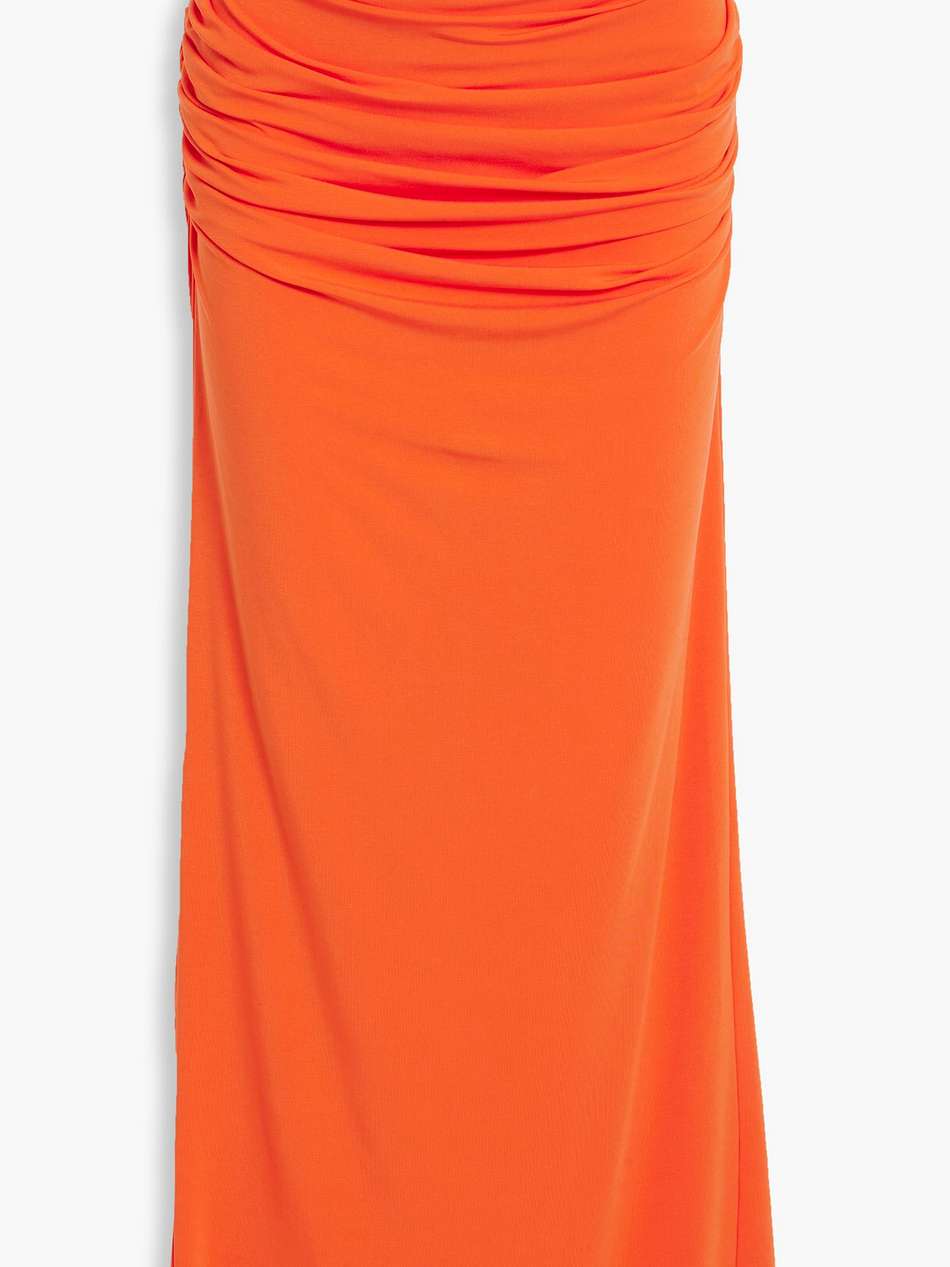 draped ribbed stretch-tencel™ jersey maxi skirt