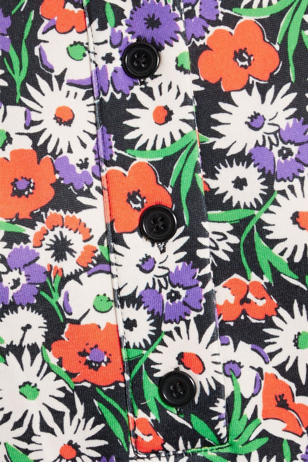 ANNA SUI فستان متوسط الطول من قماش تيري الفرنسي مزين بطبعات على شكل زهور