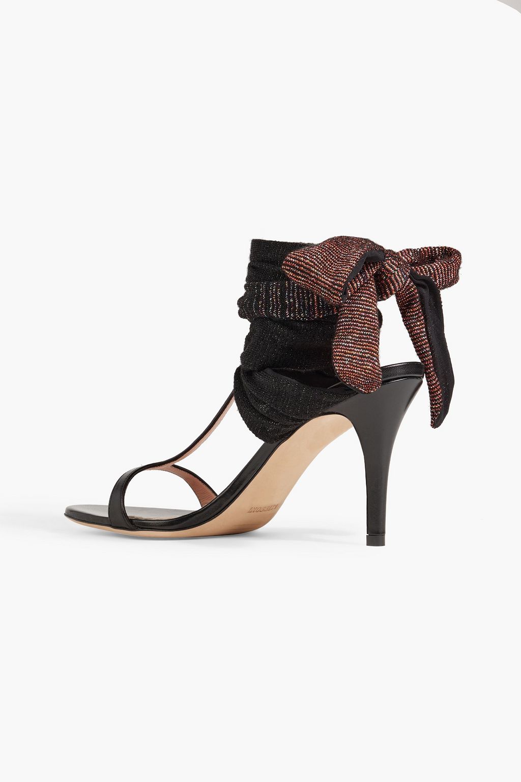 MISSONI Leather and crochet-knit sandals