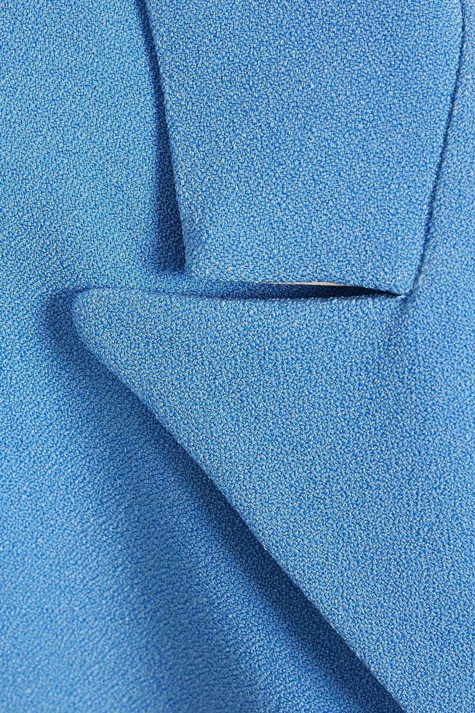 PARIS GEORGIA MAX LEATHER-TRIMMED CREPE BLAZER 