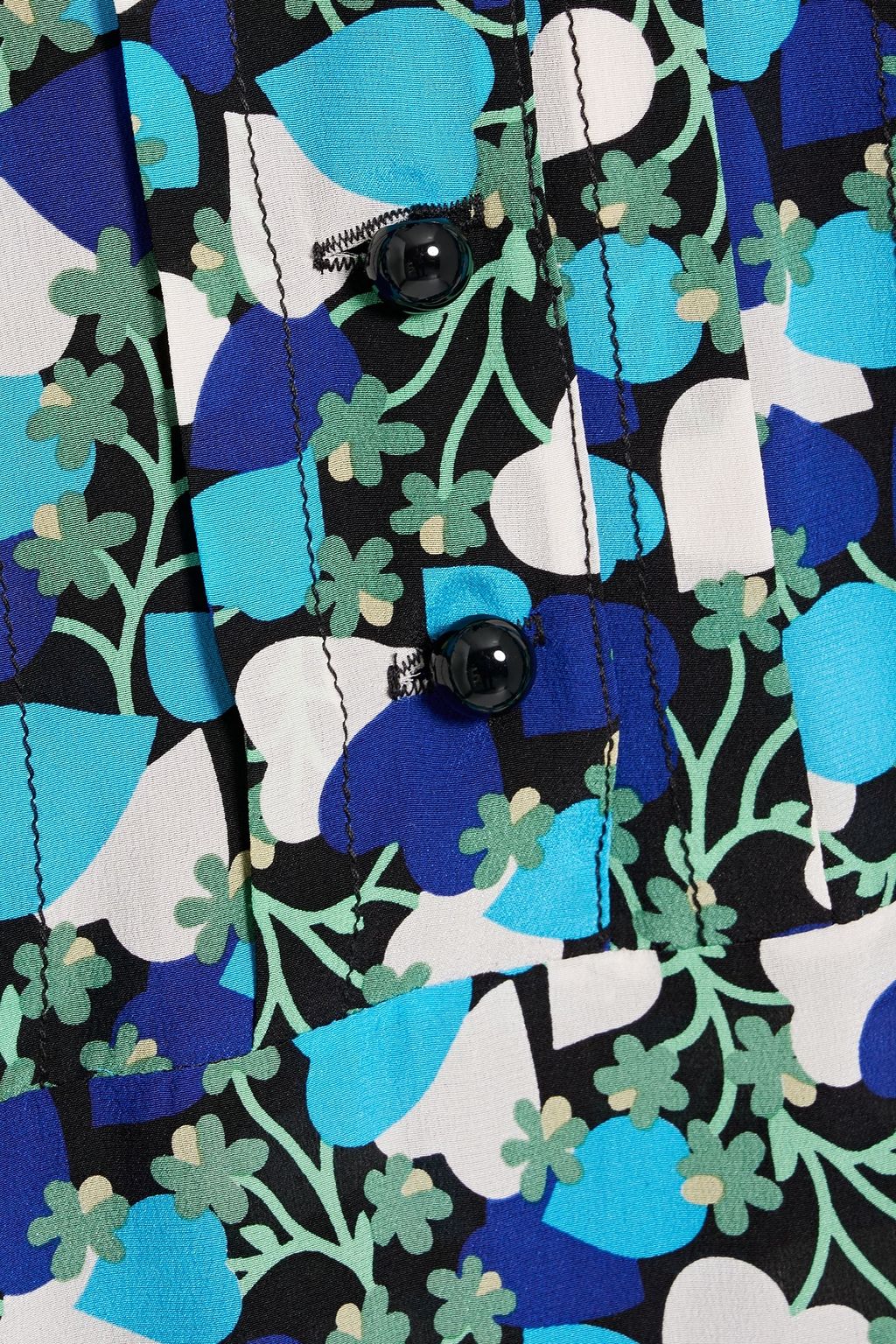 ANNA SUI シルククレープ ミディワンピース ピンタック入り フローラルプリント