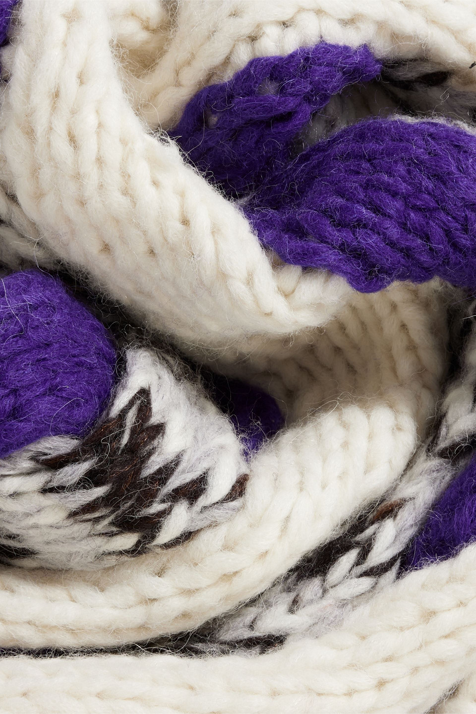 MISSONI FRINGED CABLE-KNIT ALPACA-BLEND SCARF