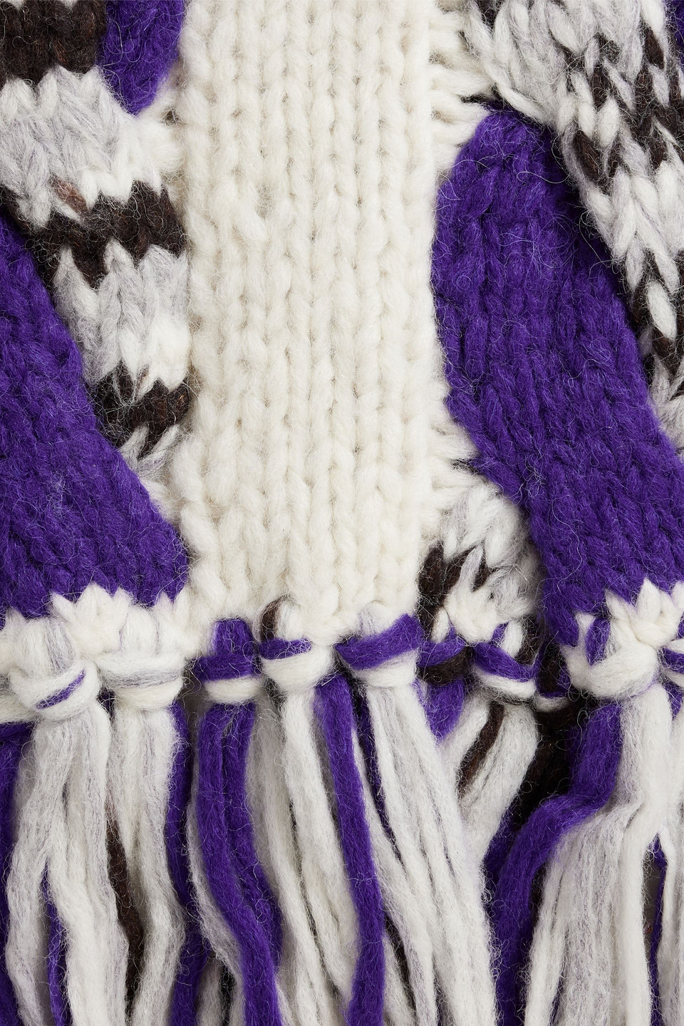 MISSONI FRINGED CABLE-KNIT ALPACA-BLEND SCARF