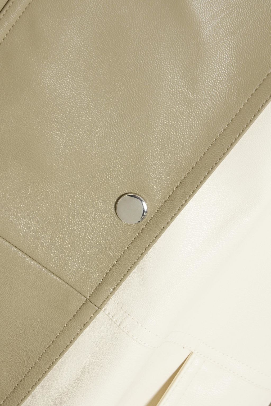 PARIS GEORGIA Emma two-tone faux leather trench coat