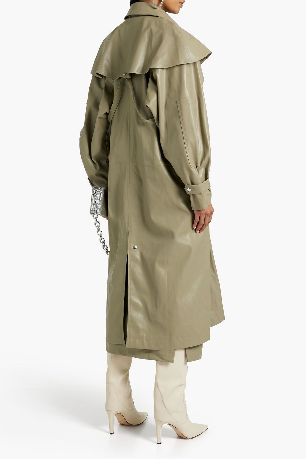 PARIS GEORGIA Emma two-tone faux leather trench coat