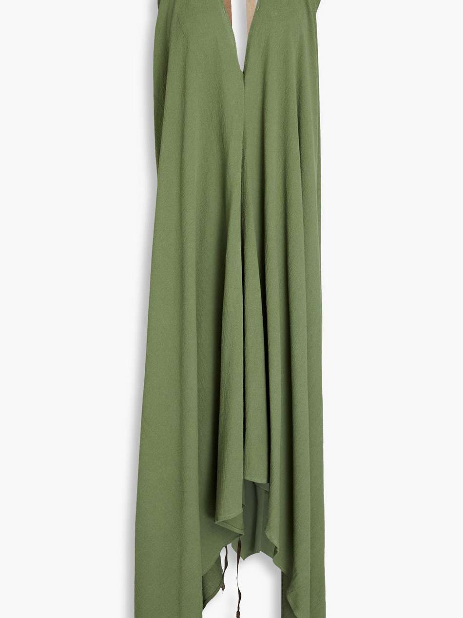 abalkan asymmetric cotton-gauze halterneck dress
