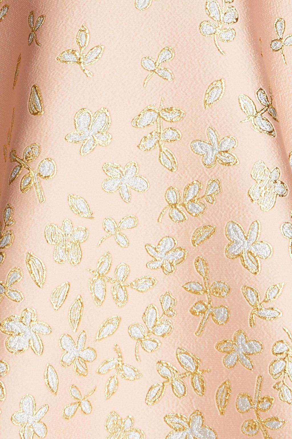 OSCAR DE LA RENTA 메탈릭 자수 장식 해머드 파유 미디 드레스