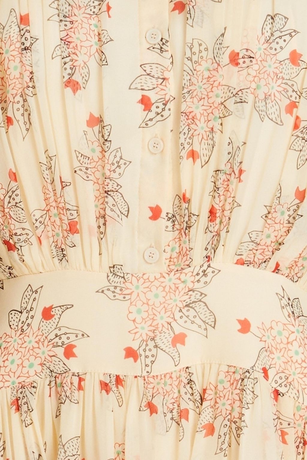 CHLOÉ Gathered floral-print silk midi dress