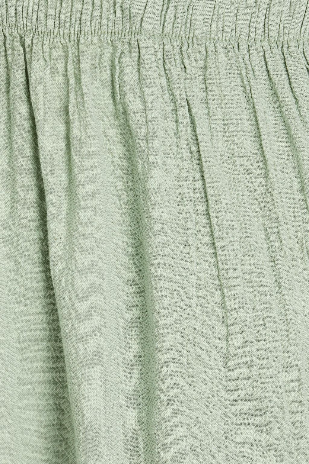 CARAVANA Open-back cotton-gauze halterneck maxi dress