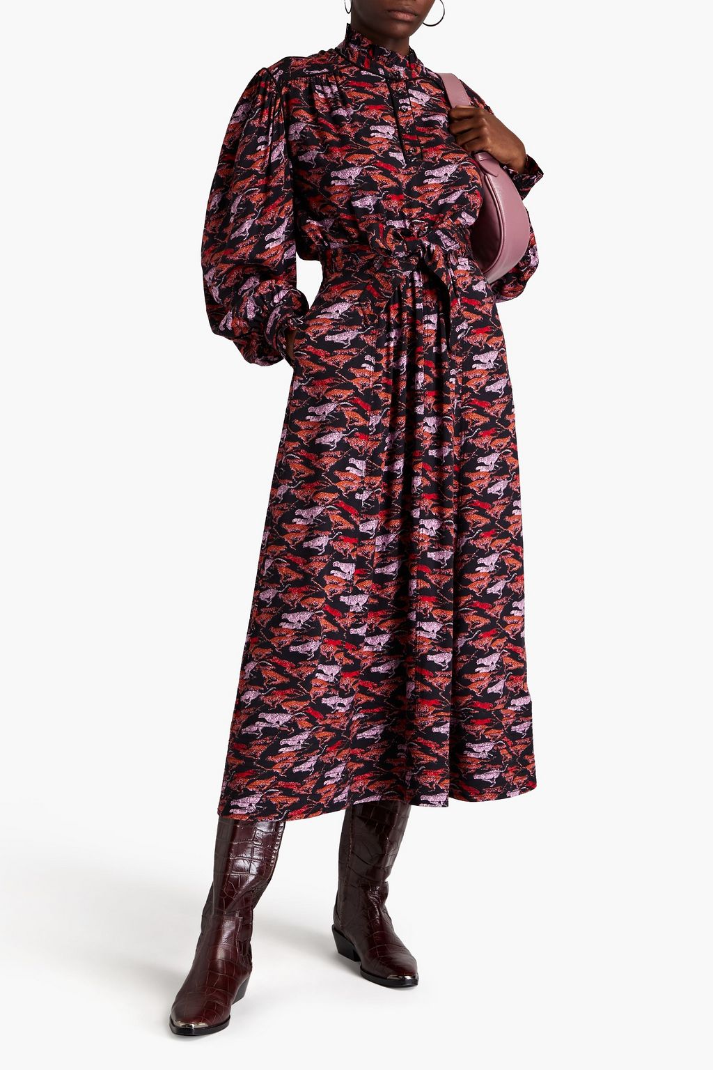 HOFMANN COPENHAGEN Ruffled printed woven blouse