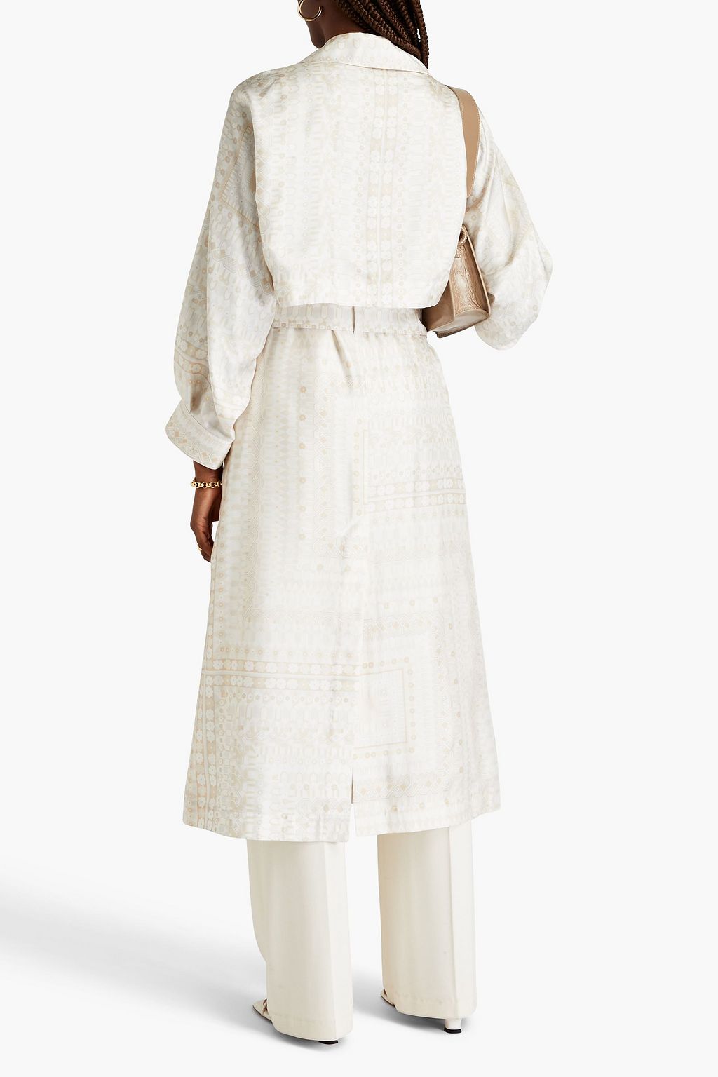 CHLOÉ Printed silk-twill trench coat