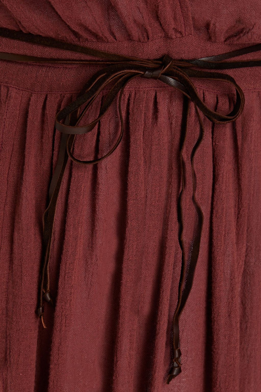 CARAVANA Pomolche gerafftes Maxikleid aus Baumwollgaze