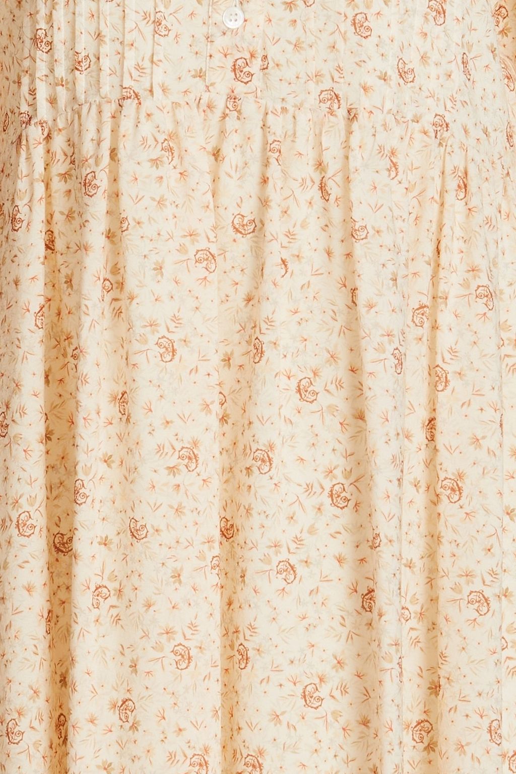 CHLOÉ 핀턱 디테일 프린트 실크 조젯 미디 셔츠 드레스