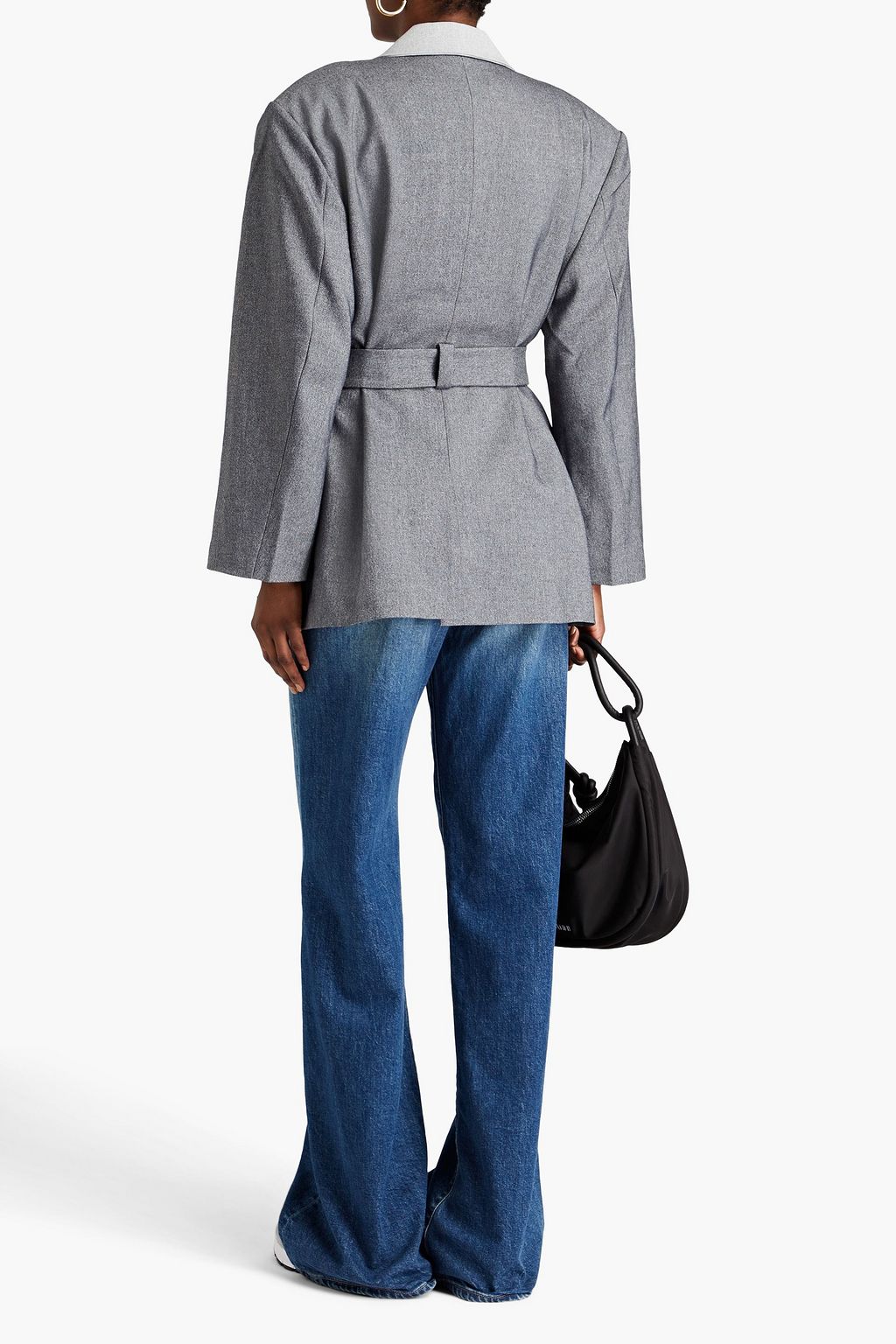 STELLA NOVA Nicola belted two-tone grain de poudre blazer