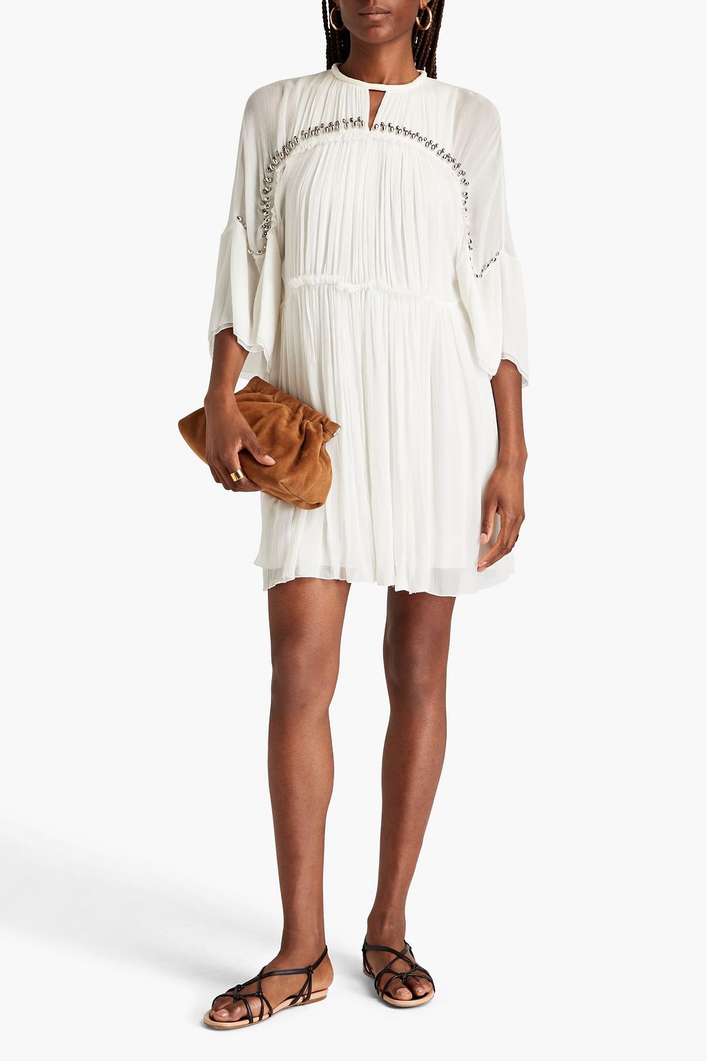 CHLOÉ Embellished gathered mini dress THE