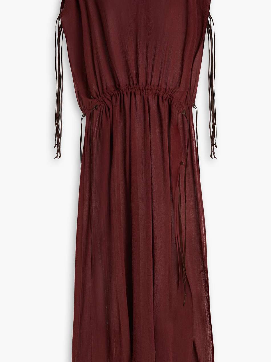sakuk gathered cotton-gauze maxi dress