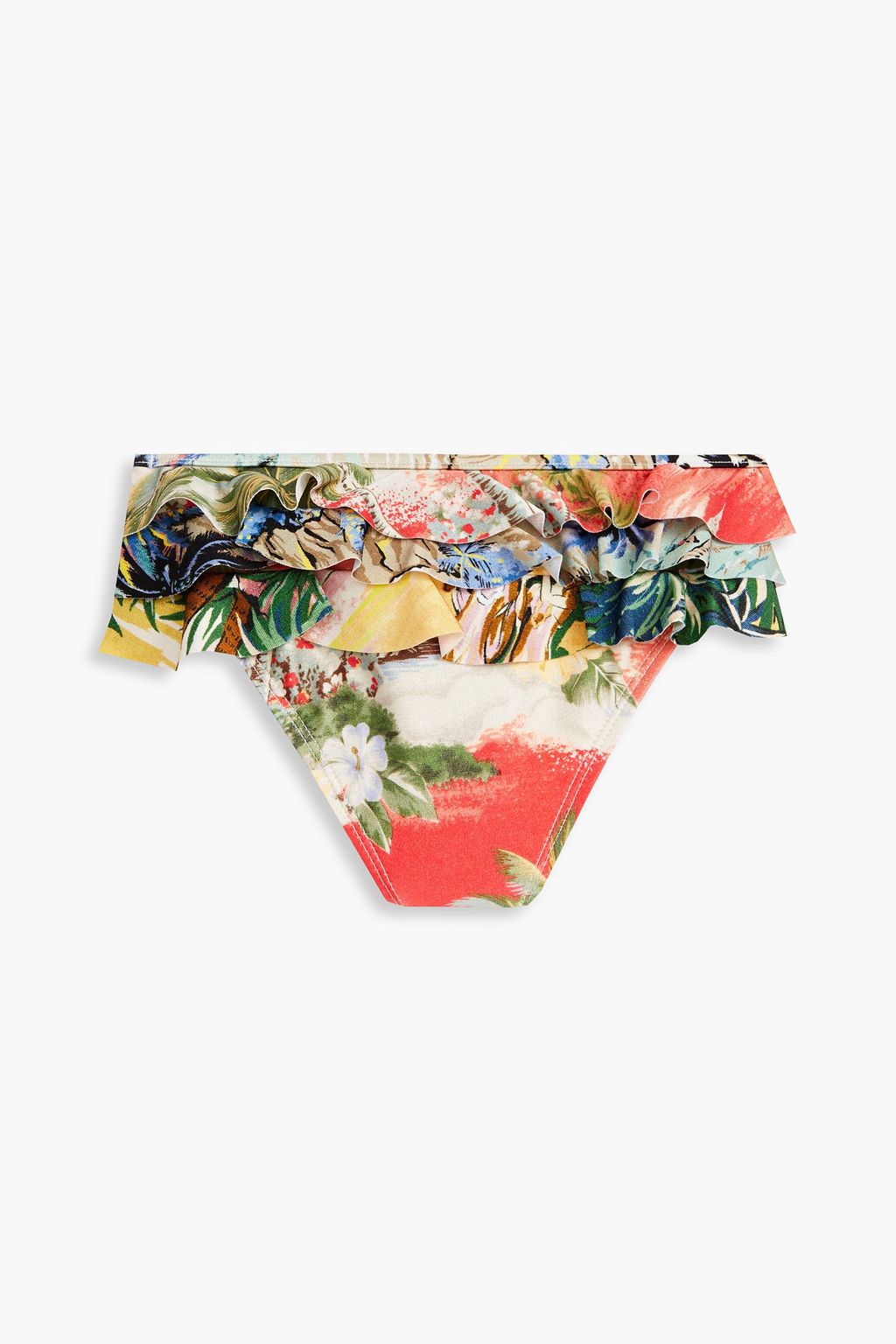 ZIMMERMANN Kids Juliette Bikini-Höschen mit Rüschen und Print