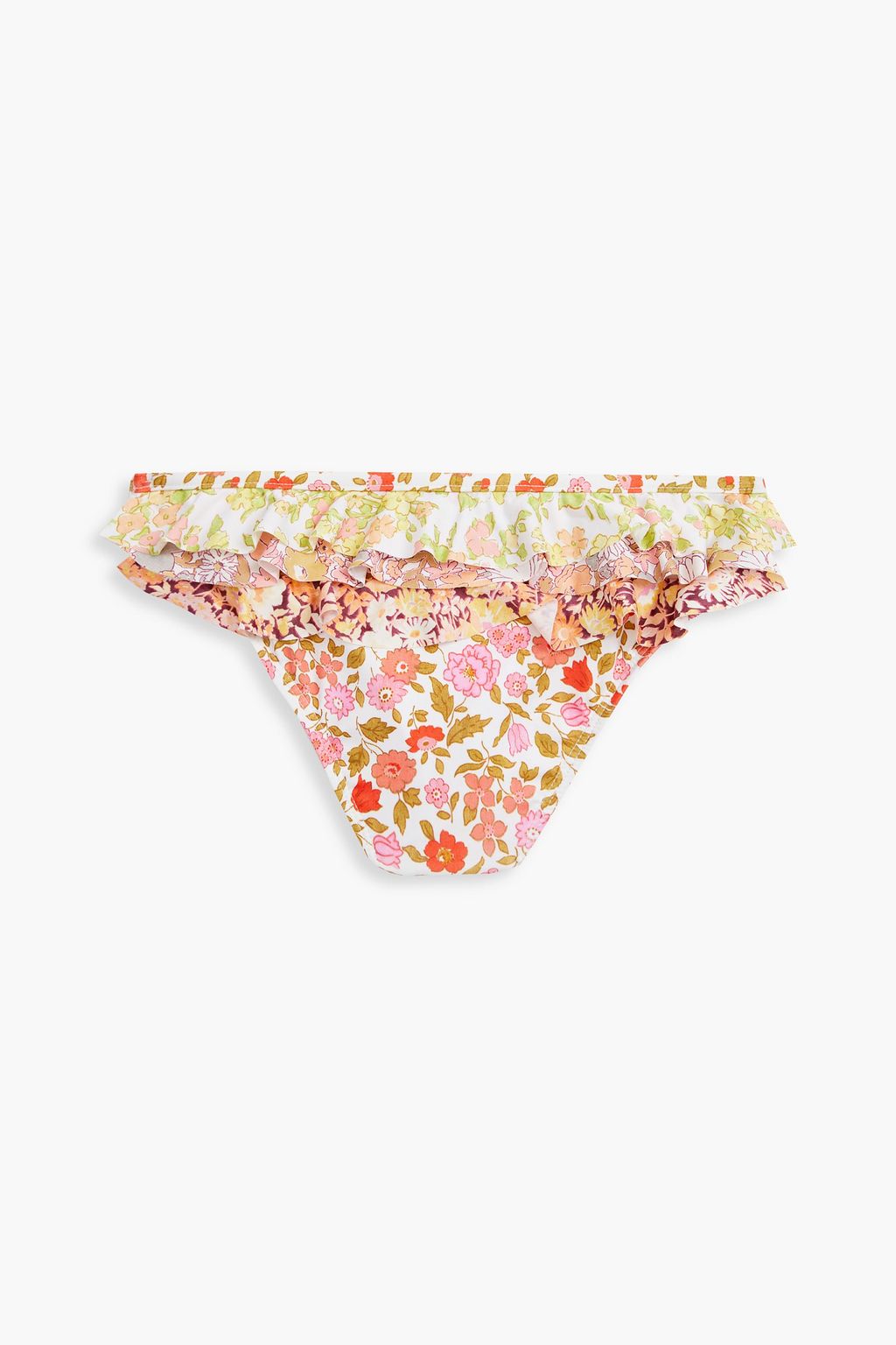 ZIMMERMANN Kids Goldie ruffled floral-print bikini briefs