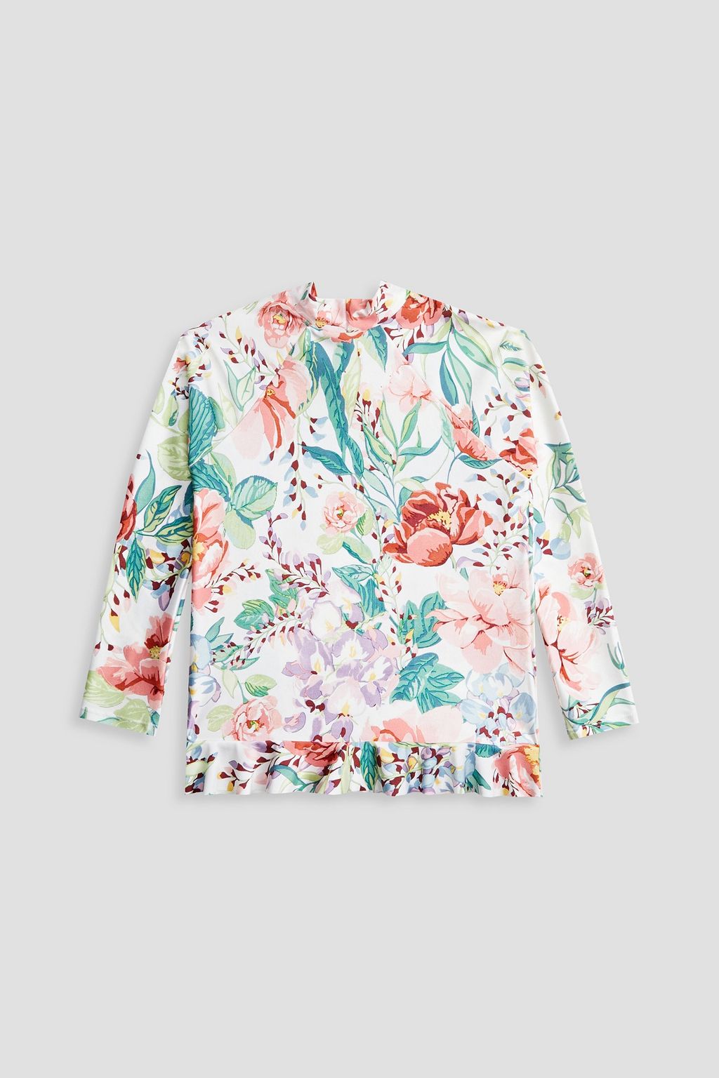 ZIMMERMANN Kids Bellitude ruffled floral-print rash guard