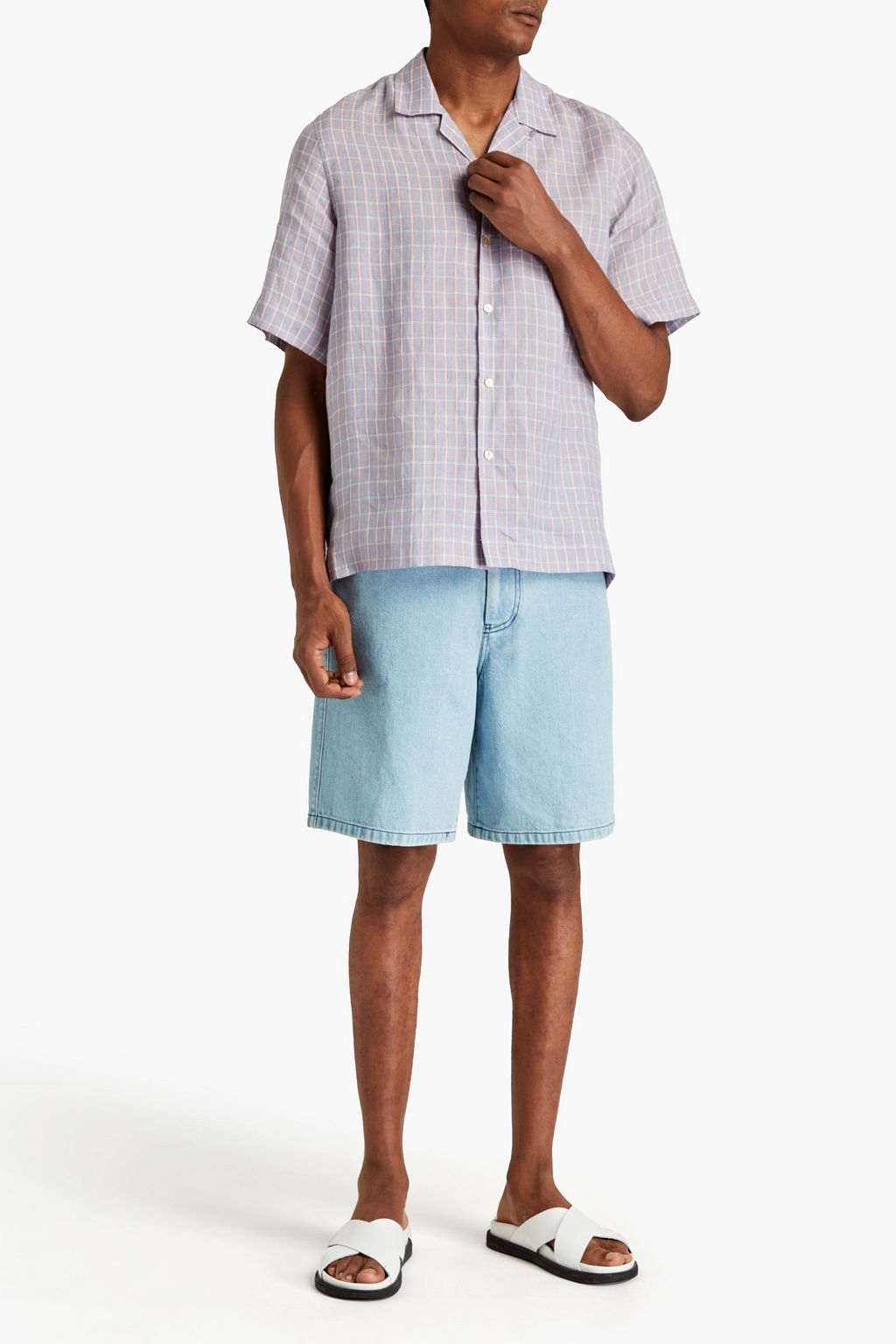 PAUL SMITH Checked linen shirt