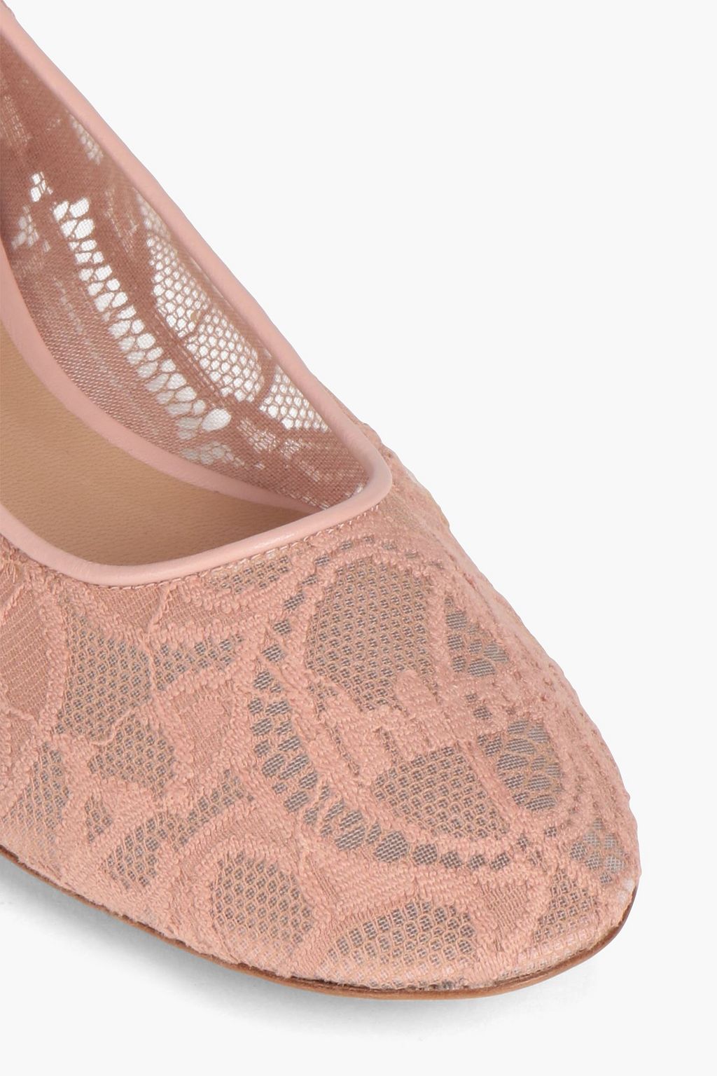 CHLOÉ Rachel Ballerinas aus Spitze mit Lederbesatz