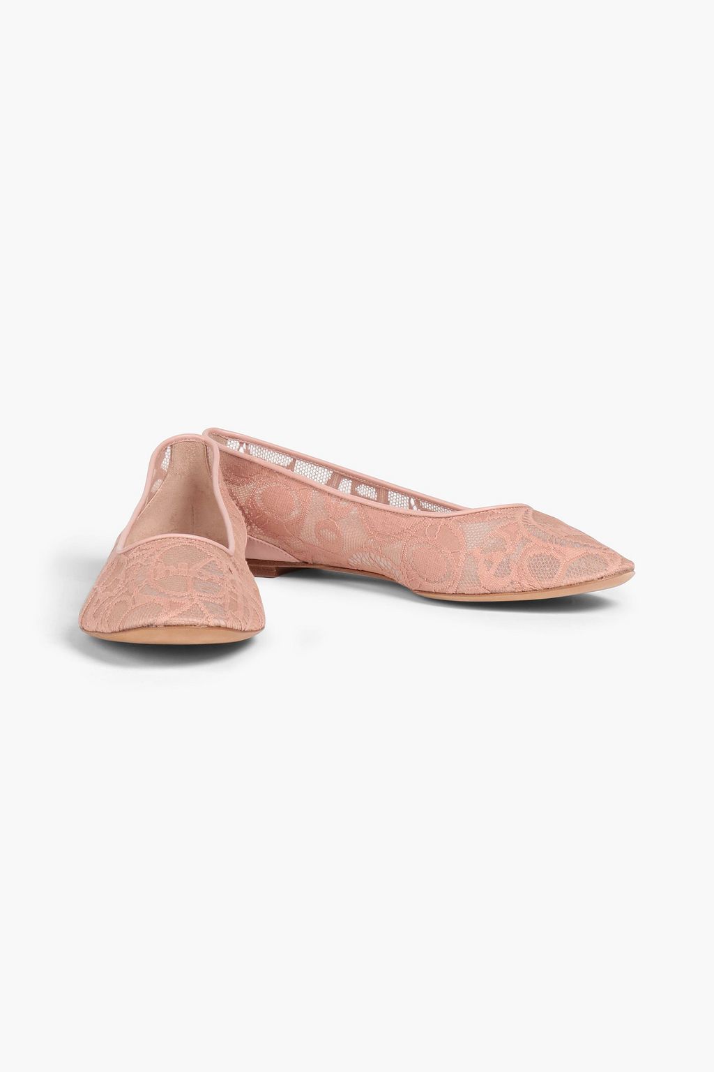 CHLOÉ Rachel Ballerinas aus Spitze mit Lederbesatz