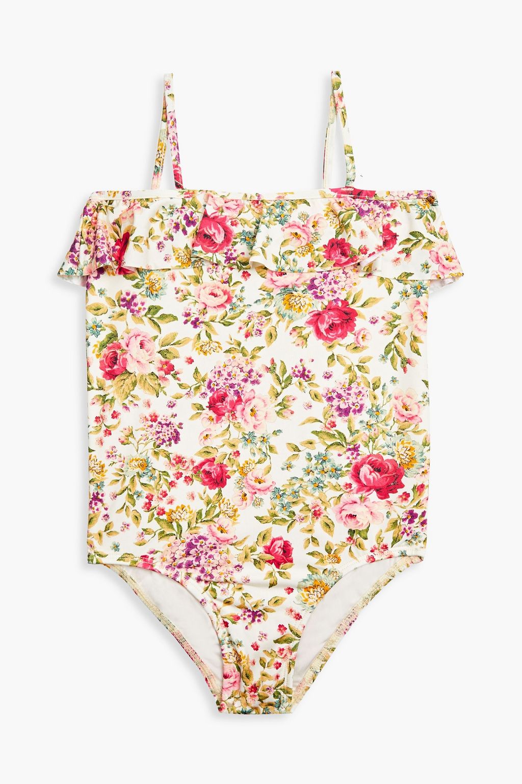 ZIMMERMANN Kids Honour ruffled floral print swimsuit THE OUTNET