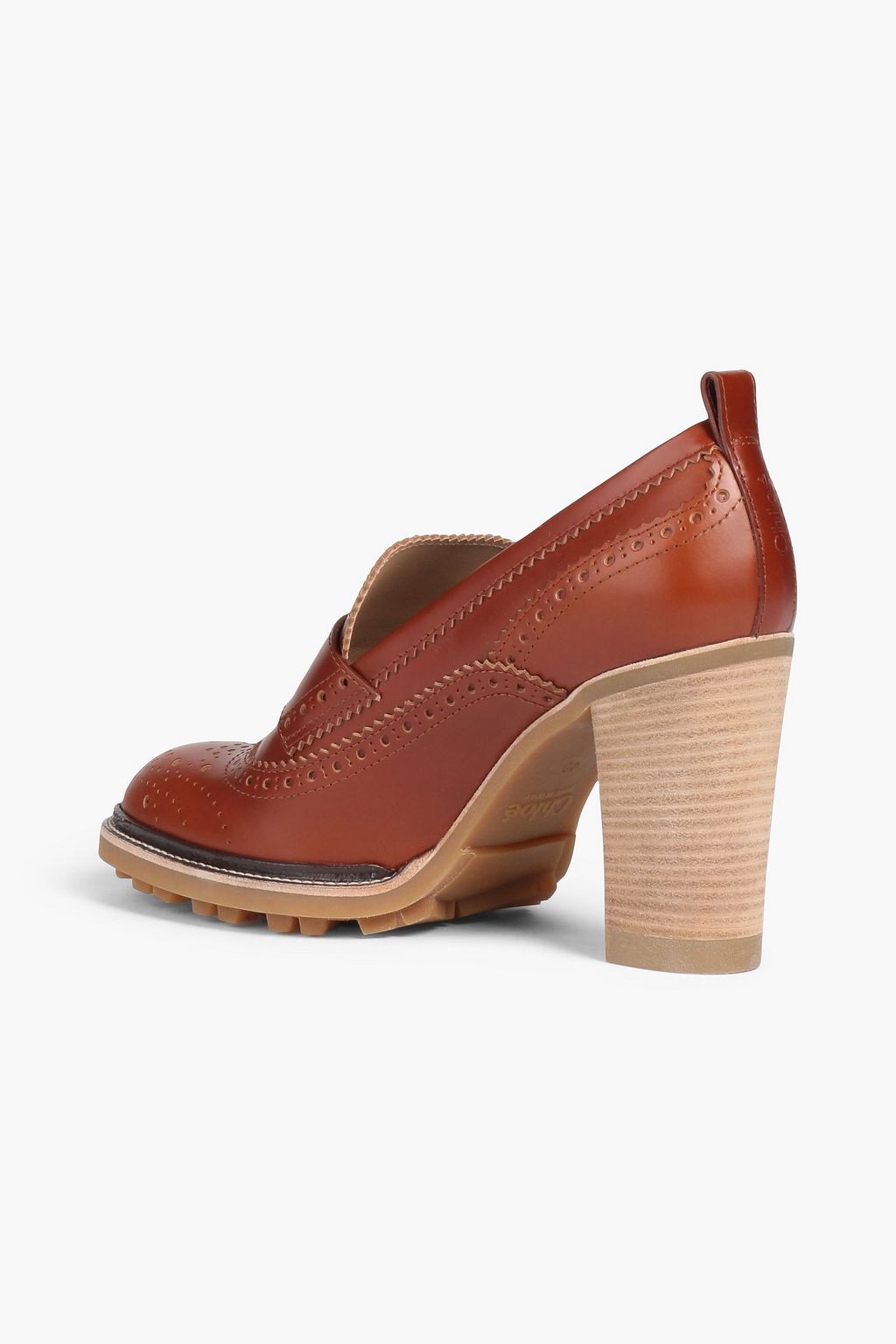 CHLOÉ レザー ローファー パーフォレーション加工