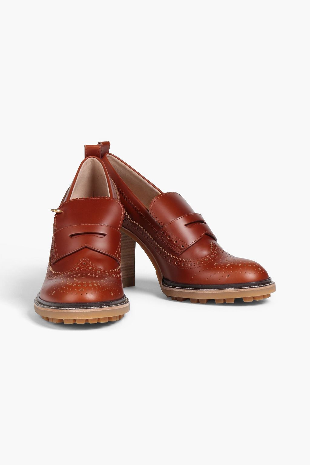 CHLOÉ レザー ローファー パーフォレーション加工