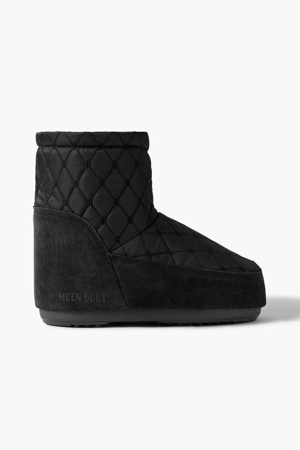 Moon Boot Icon Low Suede-trimmed Quilted Shell Snow Boots In Black