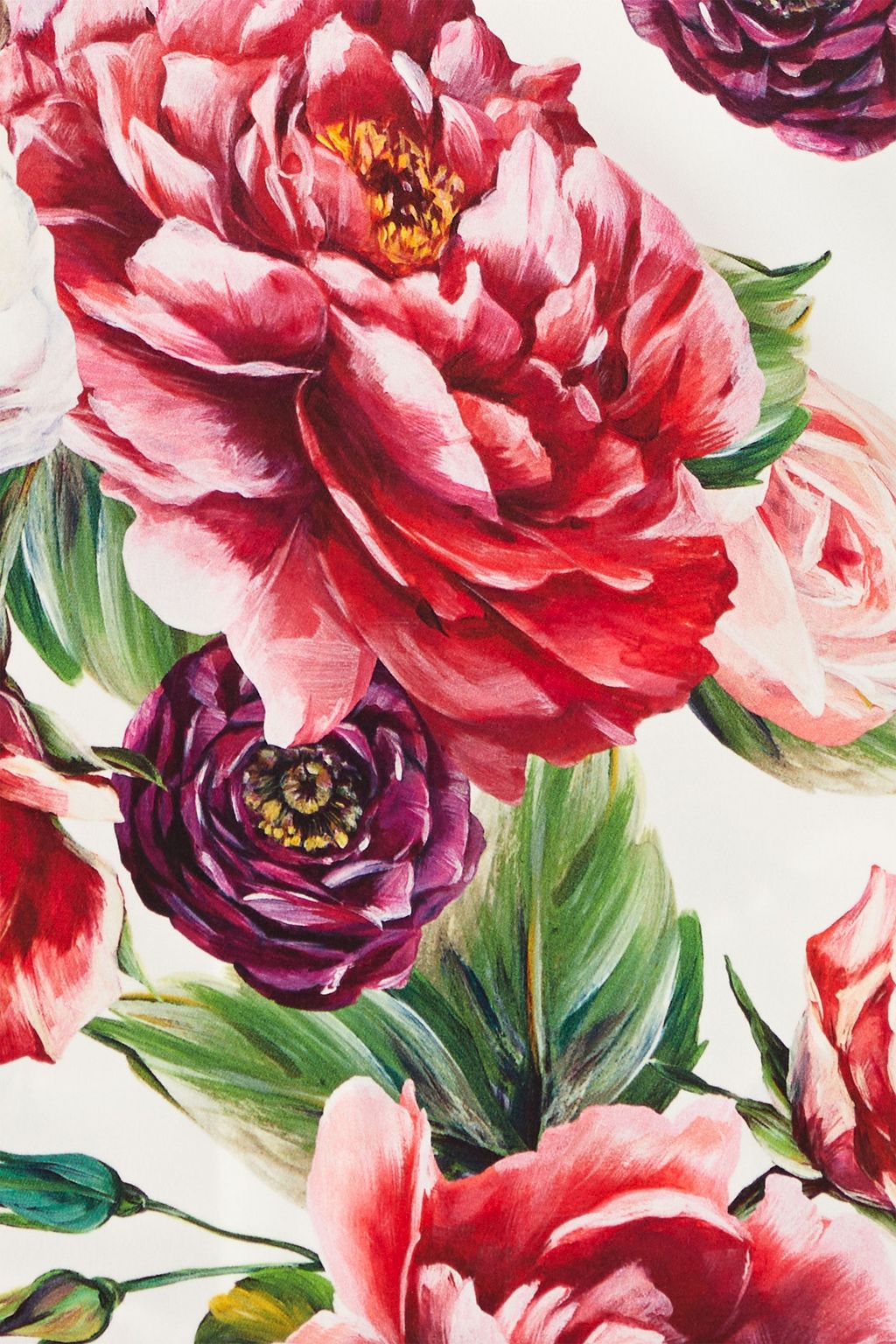 DOLCE&GABBANA Ruched floral-print stretch-silk top