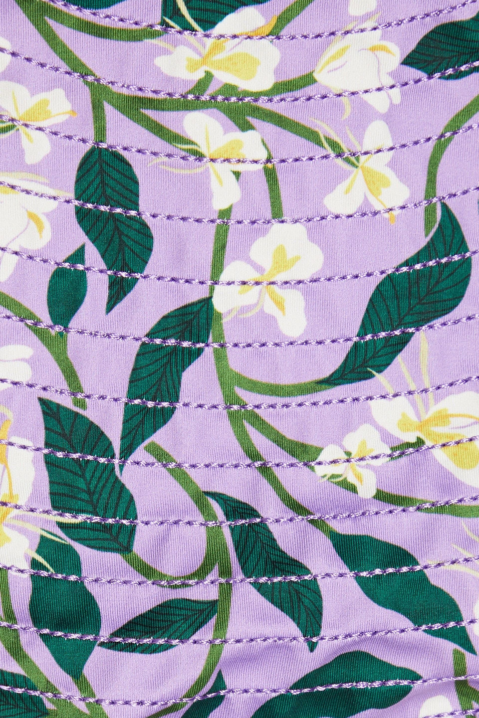 Agua By Agua Bendita Ipanema Dos Gardenias Lila Quilted Floral-print Mid-rise Bikini Briefs In Lilac