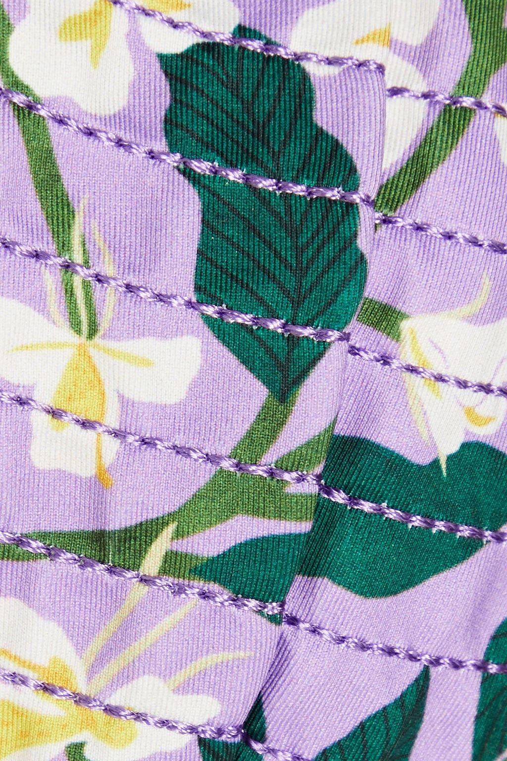 AGUA BY AGUA BENDITA Sabina Dos Gardenias Lila quilted floral-print triangle bikini top