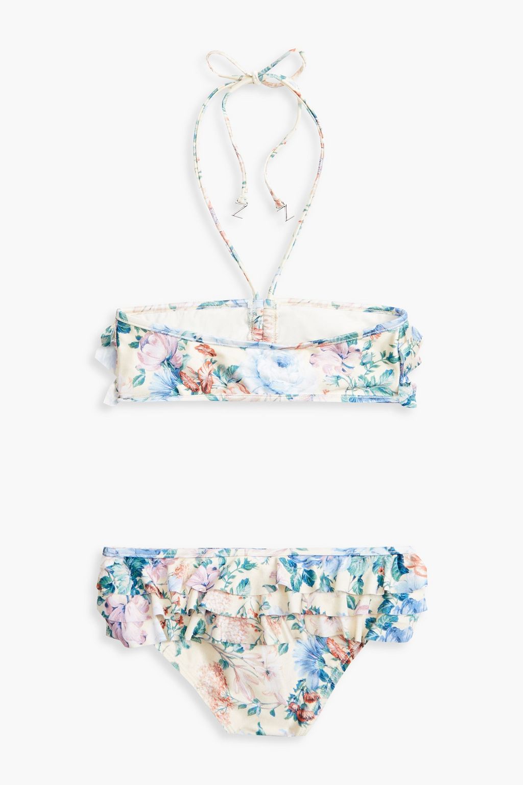 ZIMMERMANN Kids Verity ruffled floral-print bikini