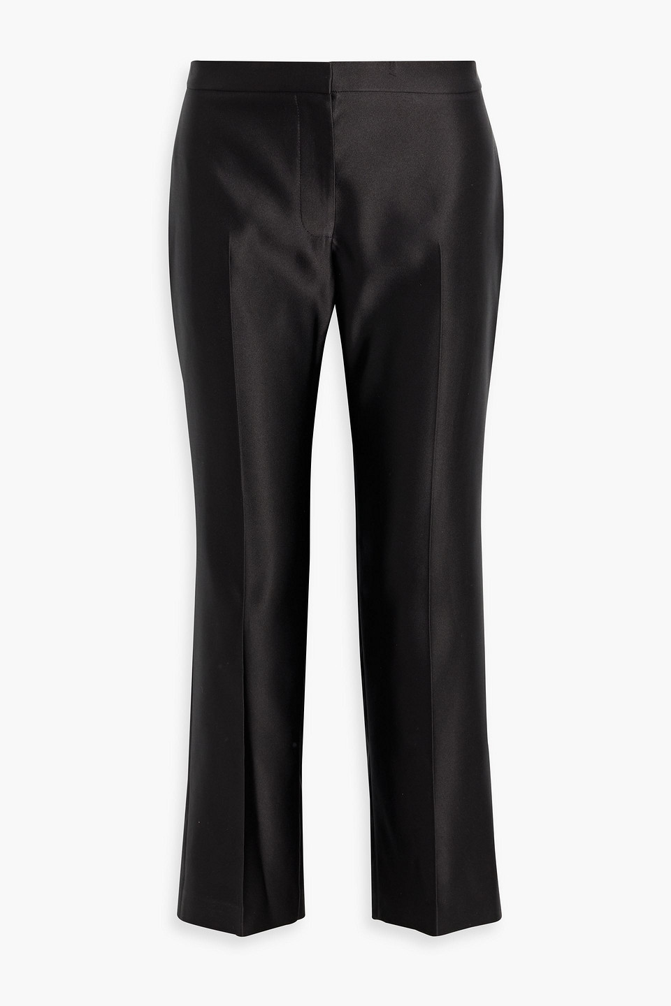 Alexander Mcqueen Duchesse Silk-satin Straight-leg Pants In Black