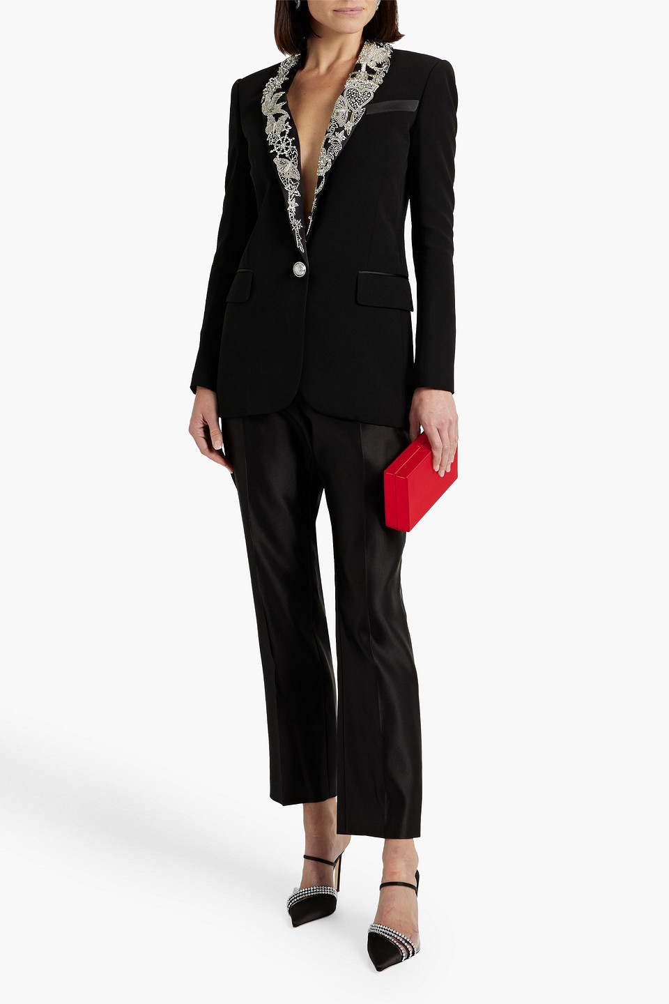 Alexander Mcqueen Duchesse Silk-satin Straight-leg Pants In Black