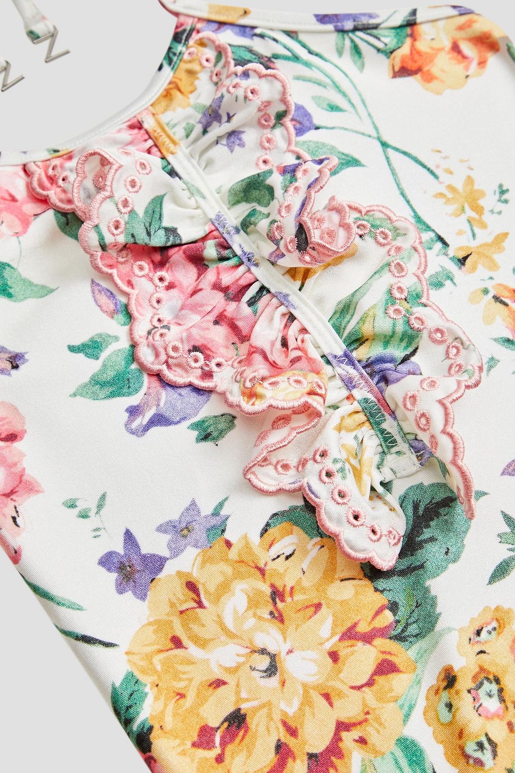 ZIMMERMANN Kids Allia ruffled floral-print swimsuit